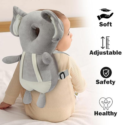 Baby Head Protector Cushion Plush Soft Multicolor Toy Early Learning Toy Fall Protection Helmet Baby Head Protector Child Adjustable Shoulder Strap